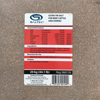Ultra TM Salt for Cattle and Horses